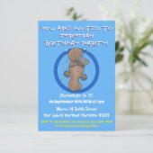 Invitation Caricature de platypus bébé très heureuse (Debout devant)