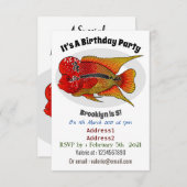 Invitation Caricature de poisson cichlide à fleur (Devant / Derrière)