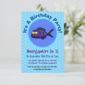 Invitation Caricature de poisson de Piranha (Debout devant)