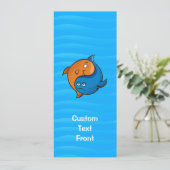 Invitation Caricature de poisson Yin Yang (Debout devant)
