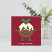 Invitation Caricature de pudding de Noël (Debout devant)