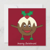 Invitation Caricature de pudding de Noël (Devant)
