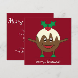 Invitation Caricature de pudding de Noël