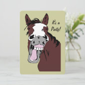 Invitation Caricature de rire Cheval Anniversaire Personnalis (Debout devant)
