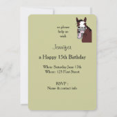 Invitation Caricature de rire Cheval Anniversaire Personnalis (Dos)
