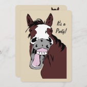 Invitation Caricature de rire Cheval Anniversaire Personnalis (Devant / Derrière)