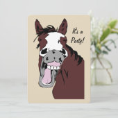 Invitation Caricature de rire Cheval Anniversaire Personnalis (Debout devant)