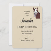 Invitation Caricature de rire Cheval Anniversaire Personnalis (Dos)