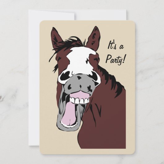 Invitation Caricature de rire Cheval Anniversaire Personnalis (Devant)