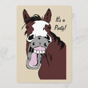 Invitation Caricature de rire Cheval Anniversaire Personnalis