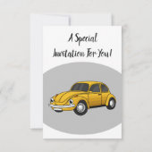 Invitation Caricature de voiture classique (Dos)