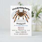 Invitation Caricature déplaisante de tarantule brun et orange (Debout devant)