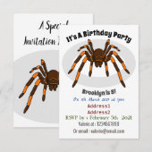 Invitation Caricature déplaisante de tarantule brun et orange (Devant / Derrière)