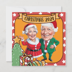Invitation Caricature des grands-parents de Noël