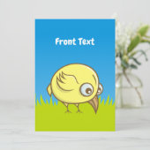 Invitation Caricature d'oiseau jaune (Debout devant)