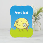 Invitation Caricature d'oiseau jaune (Debout devant)