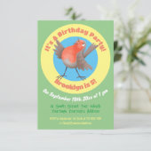 Invitation Caricature d'oiseau rouge chantant mignon (Debout devant)