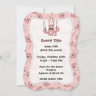 Invitation Caricature du chef calmar