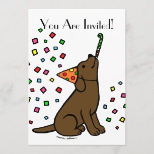 Invitation Caricature du Labrador au chocolat d'anniversaire