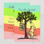 Invitation Caricature du Labrador jaune de la piscine ouverte (Devant / Derrière)