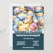 Invitation Caricature du pop-corn pyjamas animaux dormant cou (Devant)