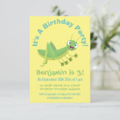 Invitation Caricature d'une pâtisserie joyeux verte (Debout devant)