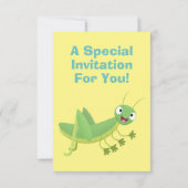 Invitation Caricature d'une pâtisserie joyeux verte (Dos)