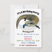 Invitation Caricature en bleu (Devant)