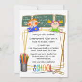 Invitation Caricature en tableau noir de la salle de classe e (Devant)