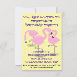 Invitation Caricature en trio flamand rose mou