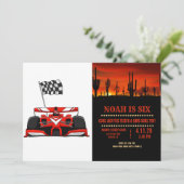 Invitation Caricature extrême de la voiture de course |Choisi (Debout devant)