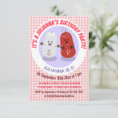 Invitation Caricature joli kawaii sel et poivre (Debout devant)