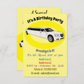 Invitation Caricature limousine (Devant / Derrière)