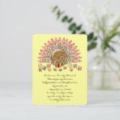 Invitation Caricature mignonne Thanksgiving Turquie (Debout devant)