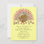 Invitation Caricature mignonne Thanksgiving Turquie (Devant)