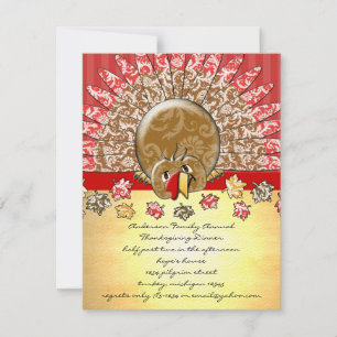 Invitation Caricature mignonne Thanksgiving Turquie