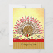 Invitation Caricature mignonne Thanksgiving Turquie (Dos)
