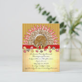 Invitation Caricature mignonne Thanksgiving Turquie (Debout devant)