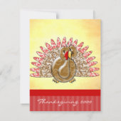 Invitation Caricature mignonne Turquie Damask modèle (Dos)