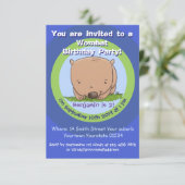 Invitation Caricature mignonne wombat 2 ans d'anniversaire in (Debout devant)