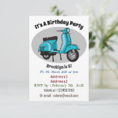 Invitation Caricature moto mopée mûre illustration (Debout devant)