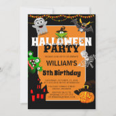 Invitation Caricature pour enfants de mignonne Halloween Anni (Devant)