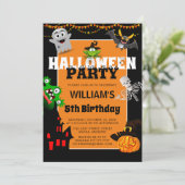 Invitation Caricature pour enfants de mignonne Halloween Anni (Debout devant)