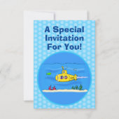 Invitation Caricature sous-marine joyeuse (Dos)