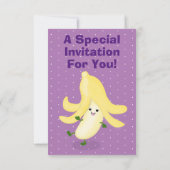 Invitation Caricature sur la banane de Cute kawaii (Dos)
