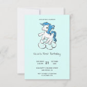 Invitation Caricature Unicorn Anniversaire (Devant)