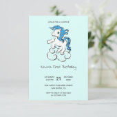 Invitation Caricature Unicorn Anniversaire (Debout devant)