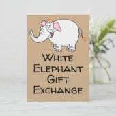 Invitation Caricature White Elephant Exchange (Debout devant)