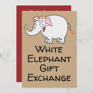 Invitation Caricature White Elephant Exchange