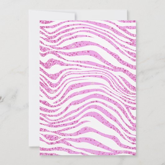 Invitation Caricature Zebra mignon safari jungle filles parti (Dos)